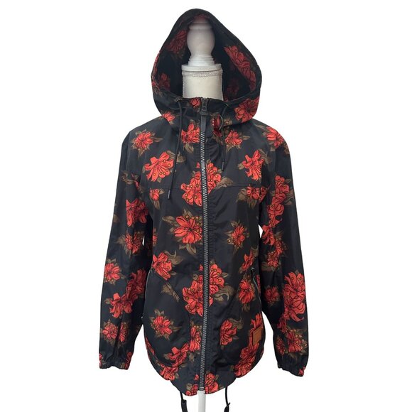 COACH Floral Windbreaker Hoodie Jacket Size Small - Picture 7 of 13